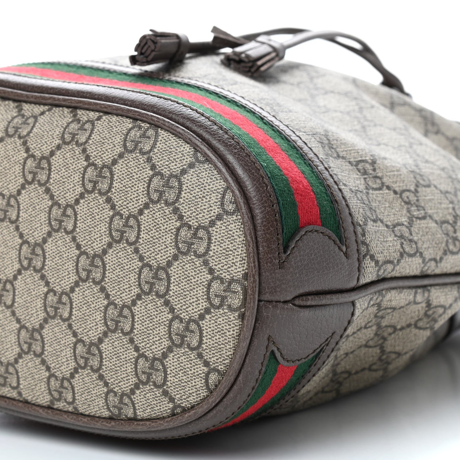 Gucci GG Supreme Monogram Web Ophidia Bucket Bag Brown 7 of 9