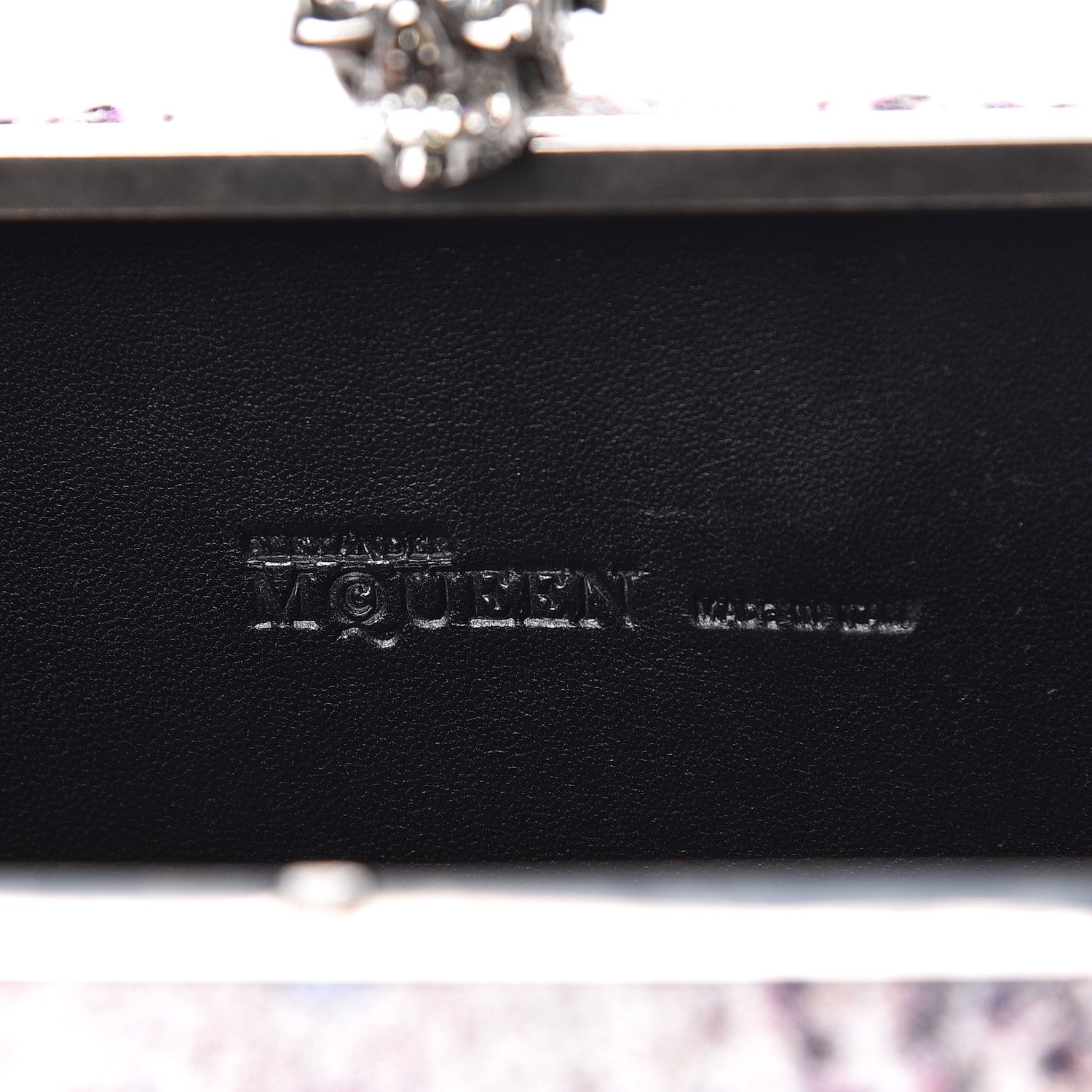 Alexander McQueen Jacquard Embroidered Skull Box Clutch Purple 6 of 9