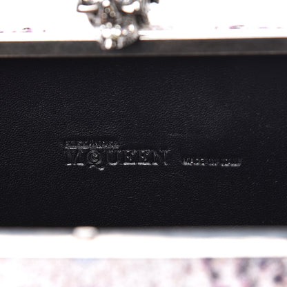 Alexander McQueen Jacquard Embroidered Skull Box Clutch Purple 6 of 9