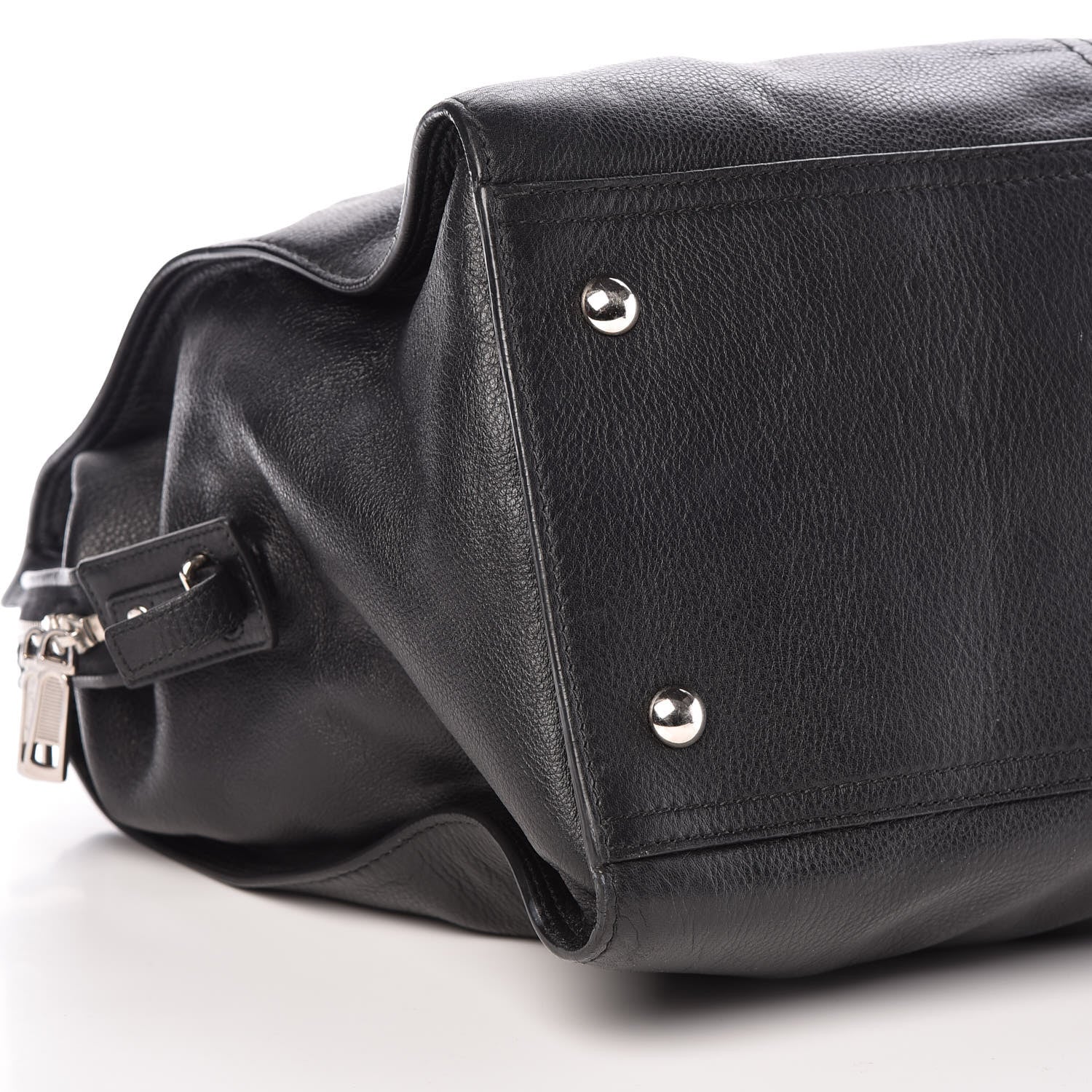 Saint Laurent Calfskin Cabas Chyc Weekender Black 8 of 9