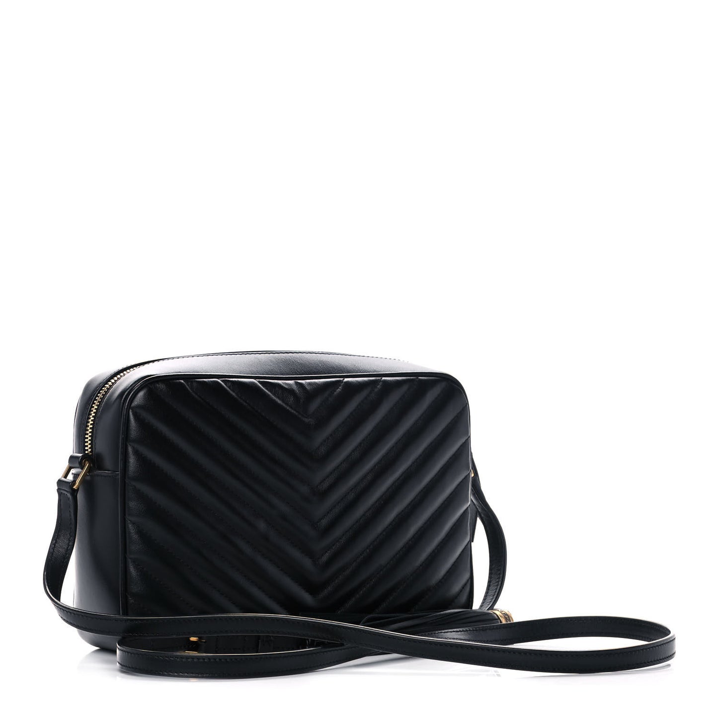 Calfskin Matelasse Monogram Lou Camera Bag Black