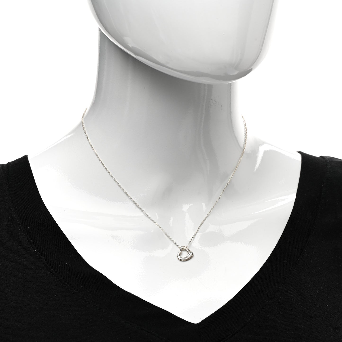 Sterling Silver 11mm Elsa Peretti Open Heart Pendant Necklace