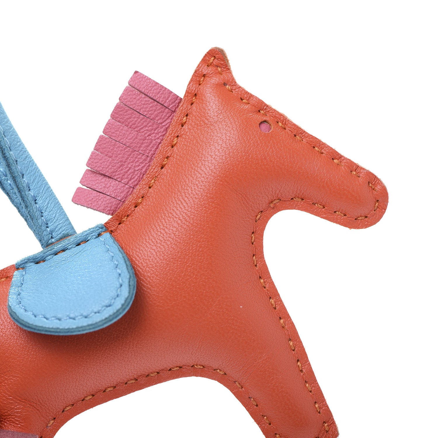 Hermes Milo Lambskin Grigri Rodeo Horse Bag Charm PM Orange Bleu Zanzibar Rose Azalee 5 of 7
