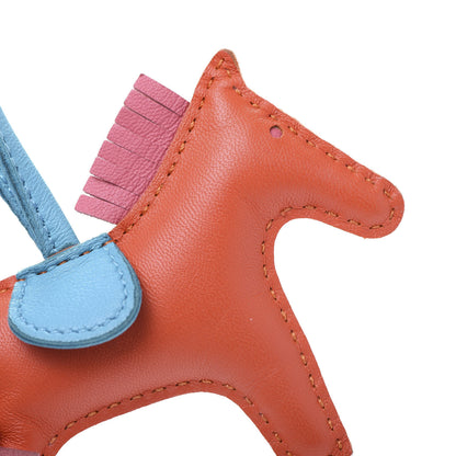 Hermes Milo Lambskin Grigri Rodeo Horse Bag Charm PM Orange Bleu Zanzibar Rose Azalee 5 of 7
