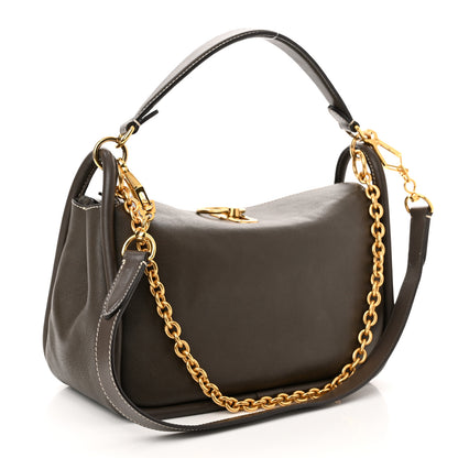 Mulberry Silky Calfskin Small Leighton Dark Grey 3 of 9