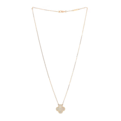 Van Cleef & Arpels 18K Yellow Gold Mother of Pearl Vintage Alhambra Pendant Necklace 3 of 7
