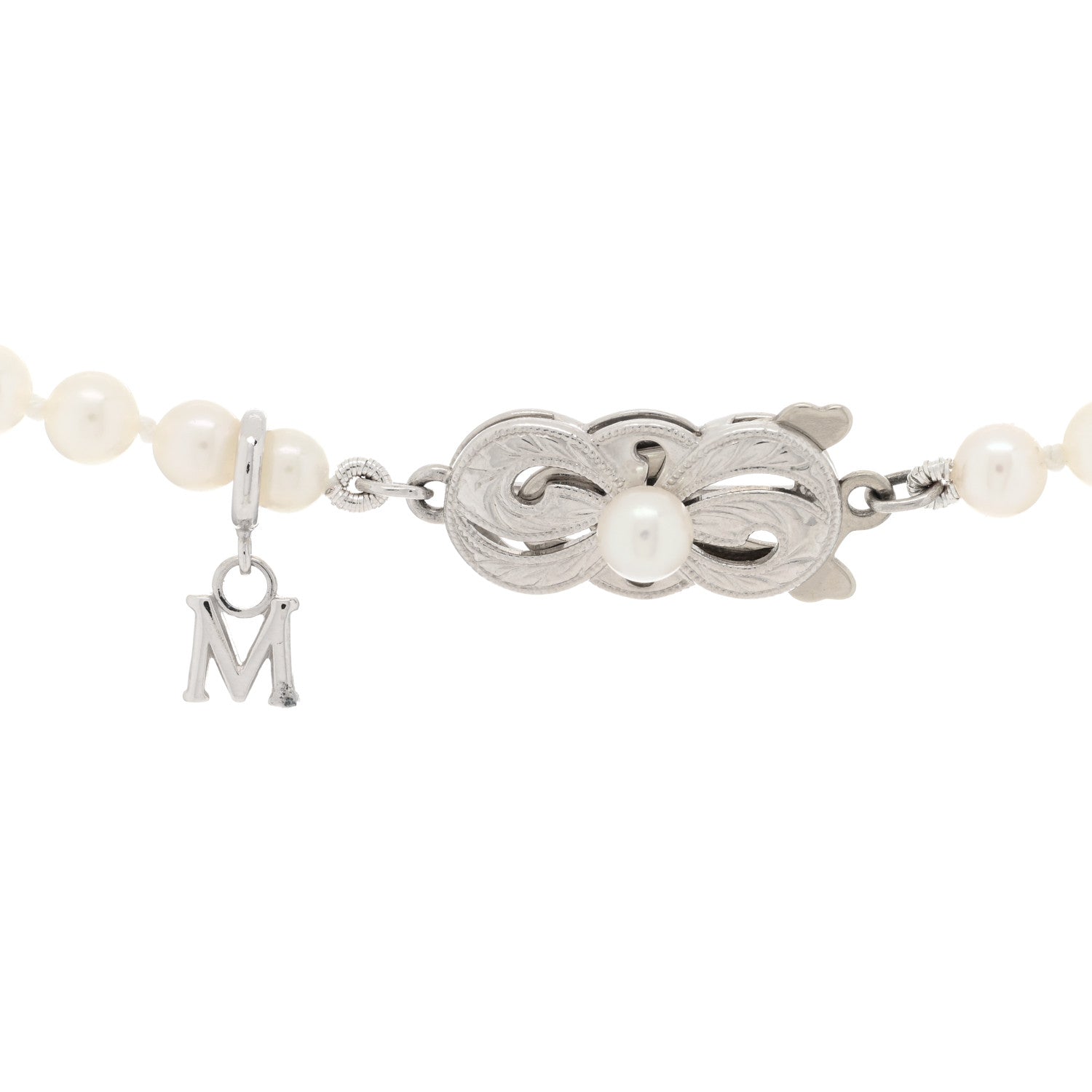 Mikimoto 18K White Gold Akoya Pearl Graduated Strand Necklace and Earring Set 4 of 10