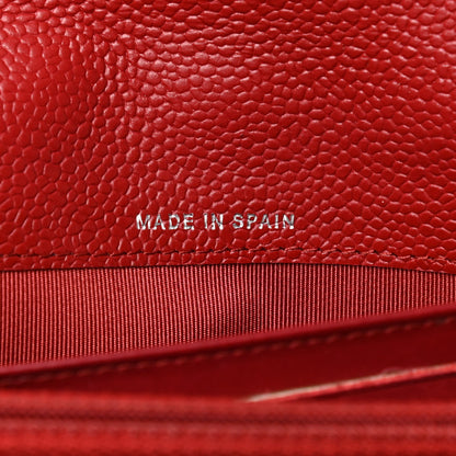 Chanel Caviar Quilted Large Gusset Flap Wallet Red 7 of 8