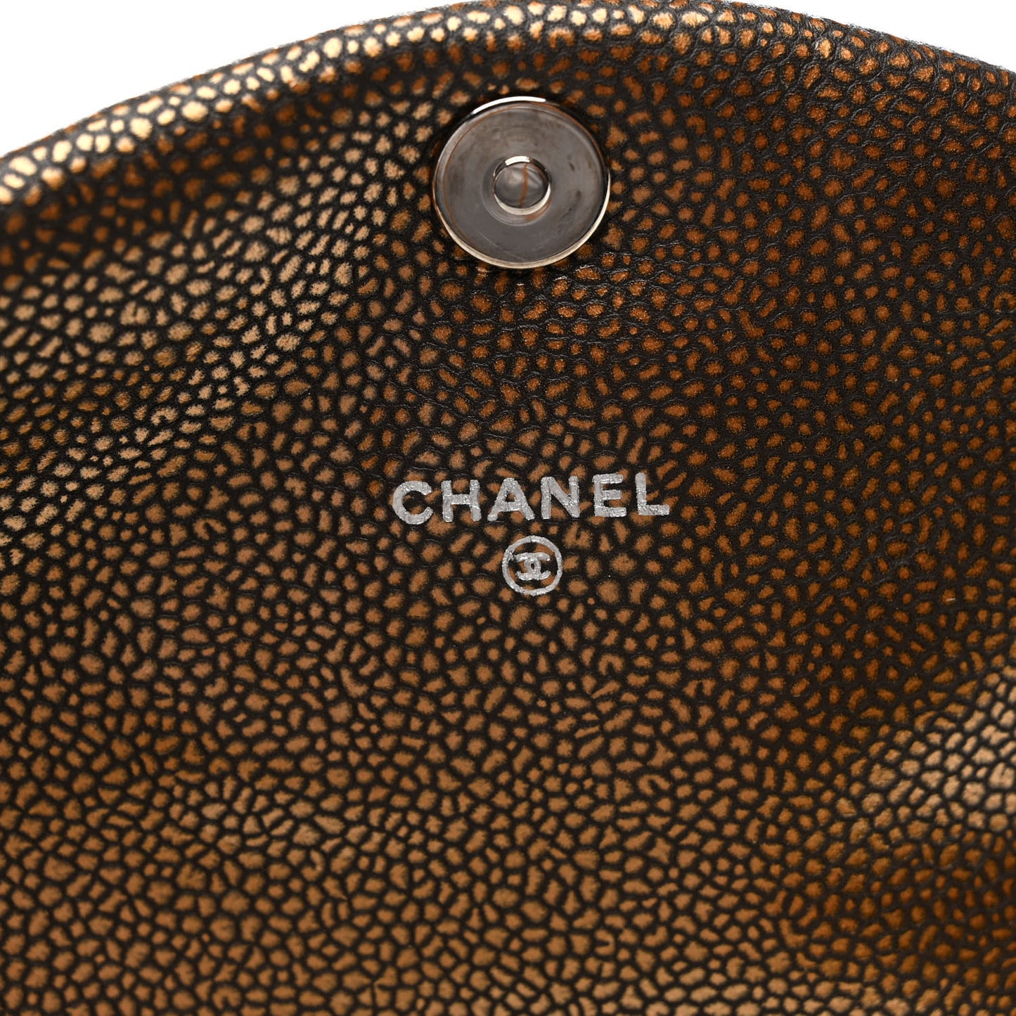 Metallic Caviar Half Moon Wallet On Chain WOC Khaki