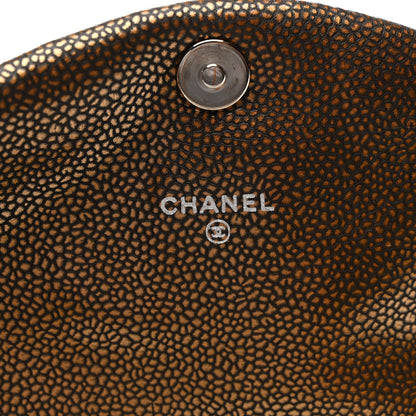 Chanel Metallic Caviar Half Moon Wallet On Chain WOC Khaki 6 of 11