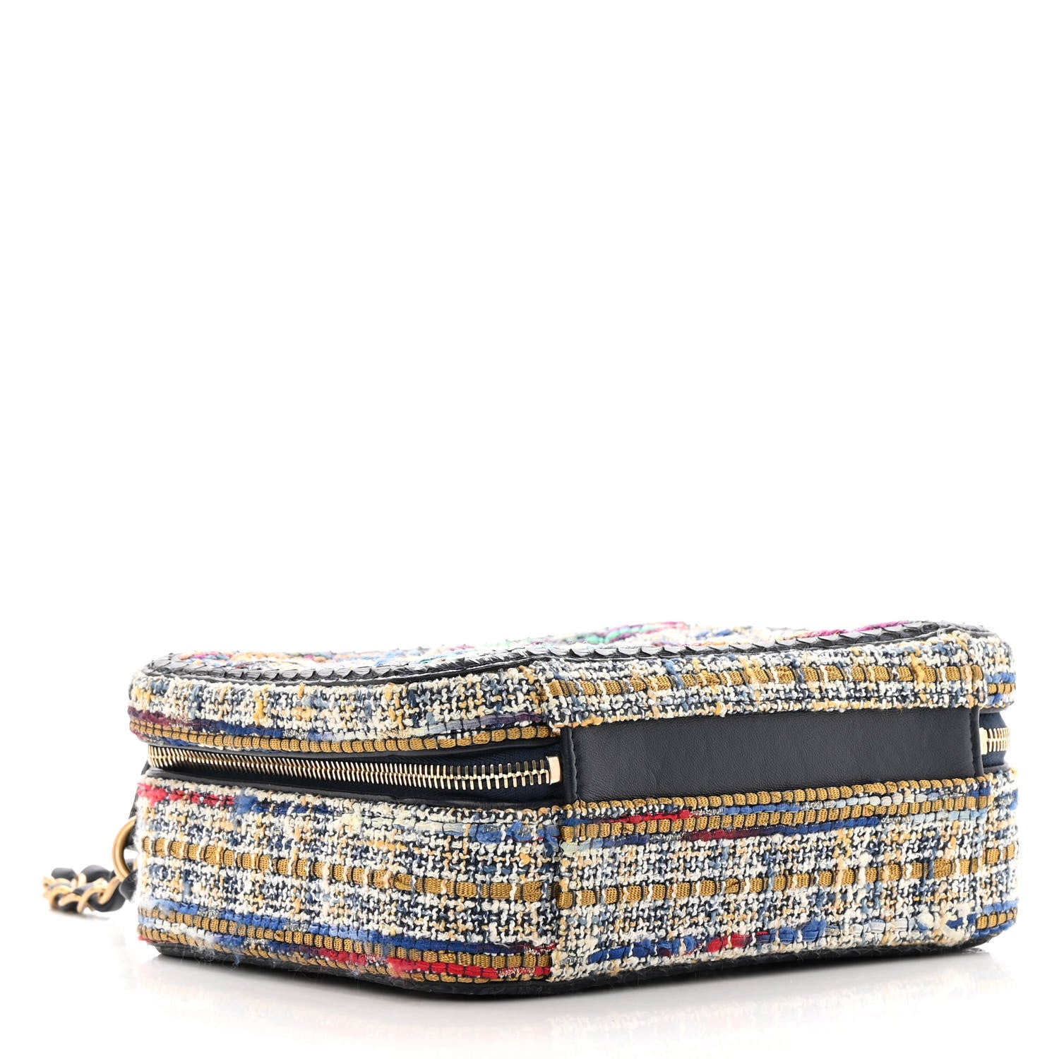 Chanel Tweed Snakeskin Quilted Medium CC Filigree Vanity Case Multicolor 4 of 13