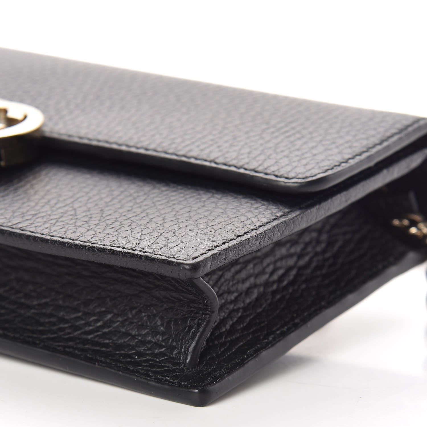 Gucci Dollar Calfskin Interlocking G Chain Wallet Black 9 of 11