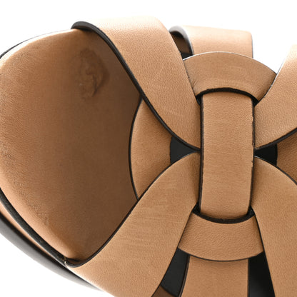 Saint Laurent Calfskin Tribute 105 Platform Sandals 38.5 Gold Brown 10 of 10
