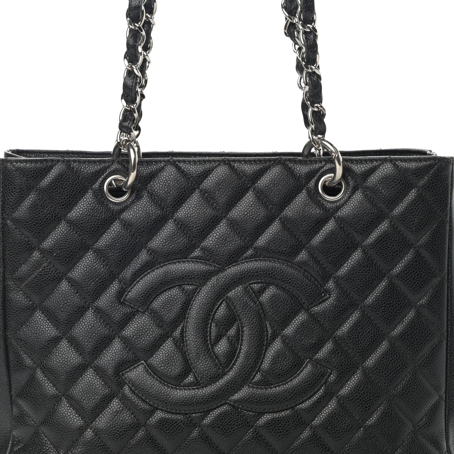 Caviar Quilted Grand Shopping Tote GST Black