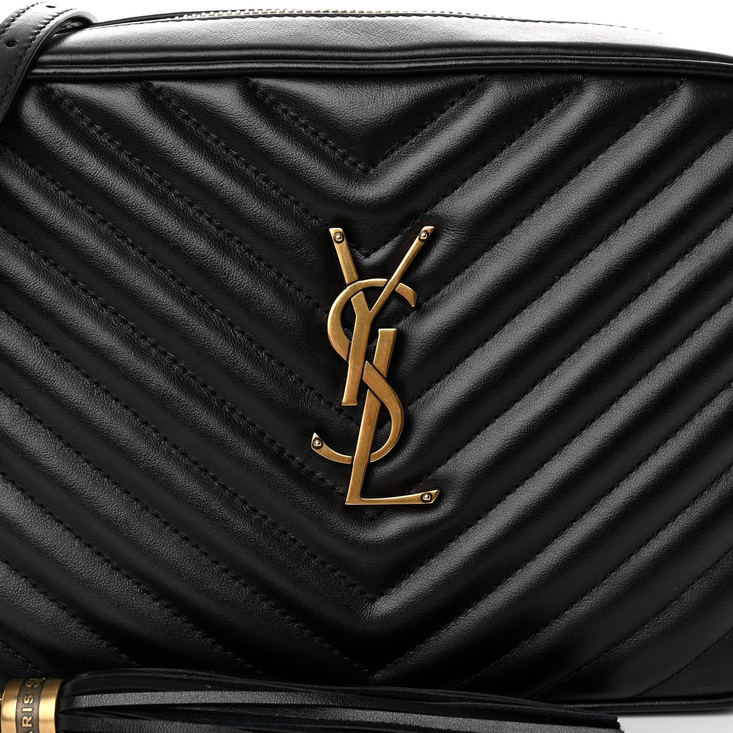 Saint Laurent Calfskin Matelasse Monogram Lou Camera Bag Black 7 of 9