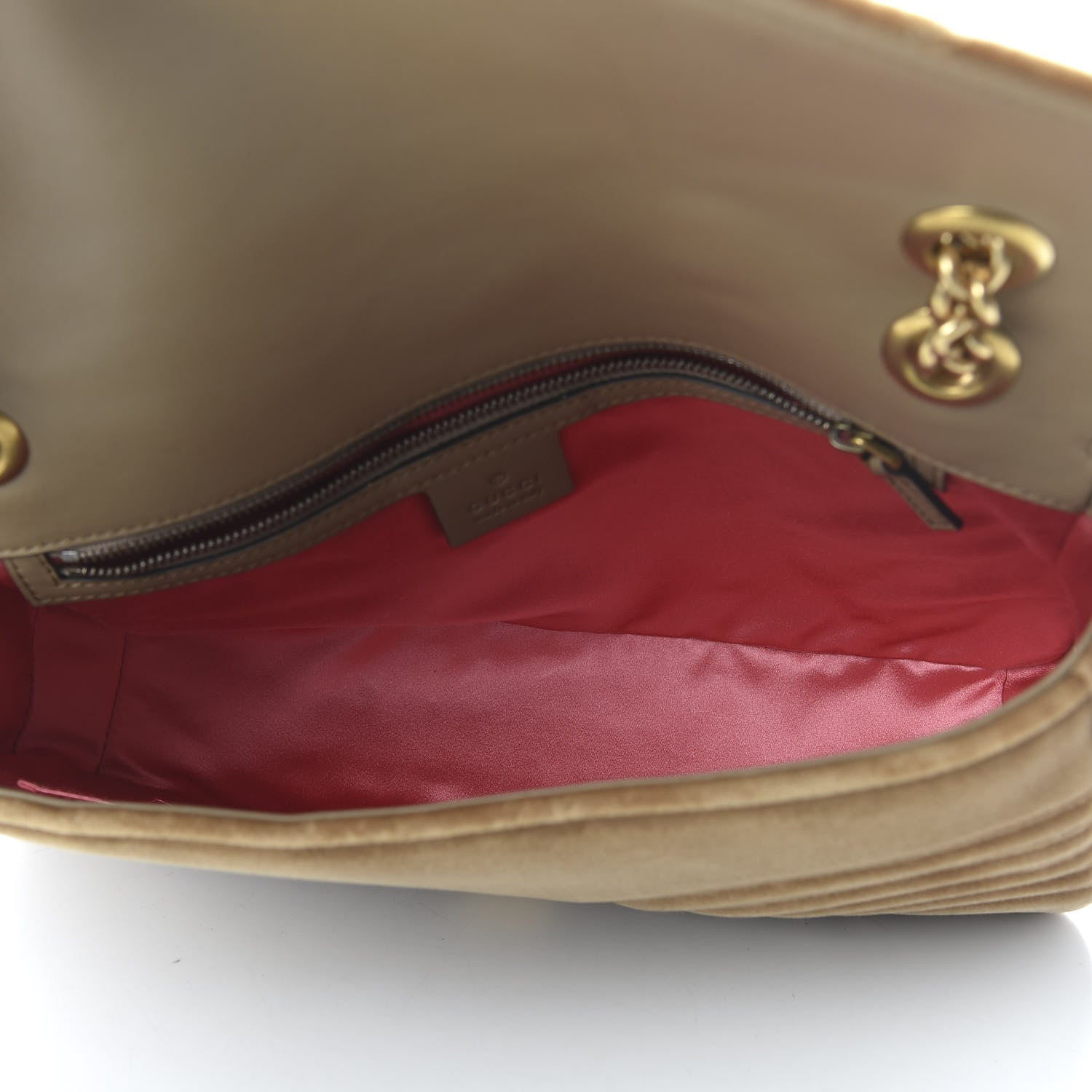 Gucci Velvet Matelasse Medium GG Marmont Shoulder Bag Taupe 5 of 10