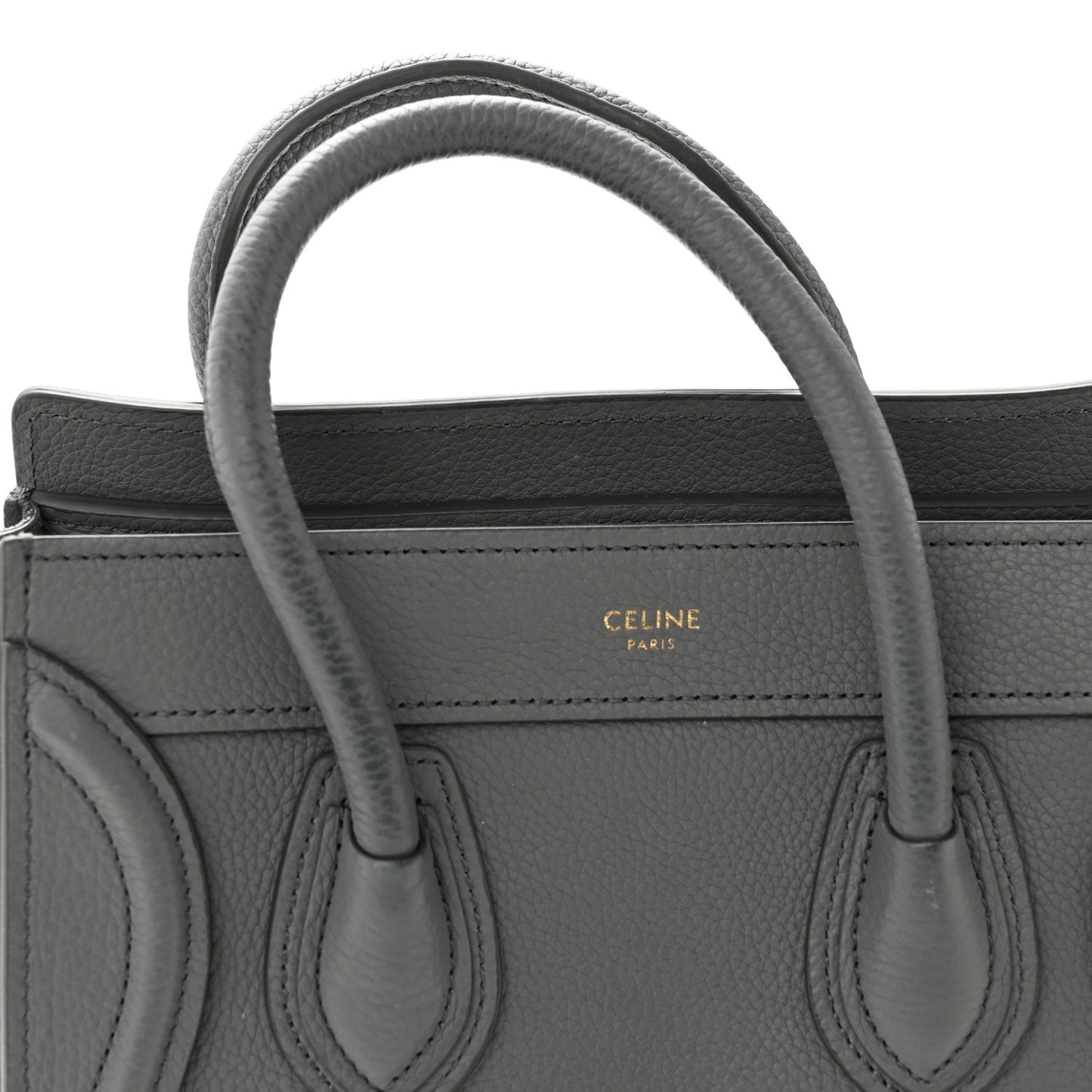 Drummed Calfskin Nano Luggage Kohl