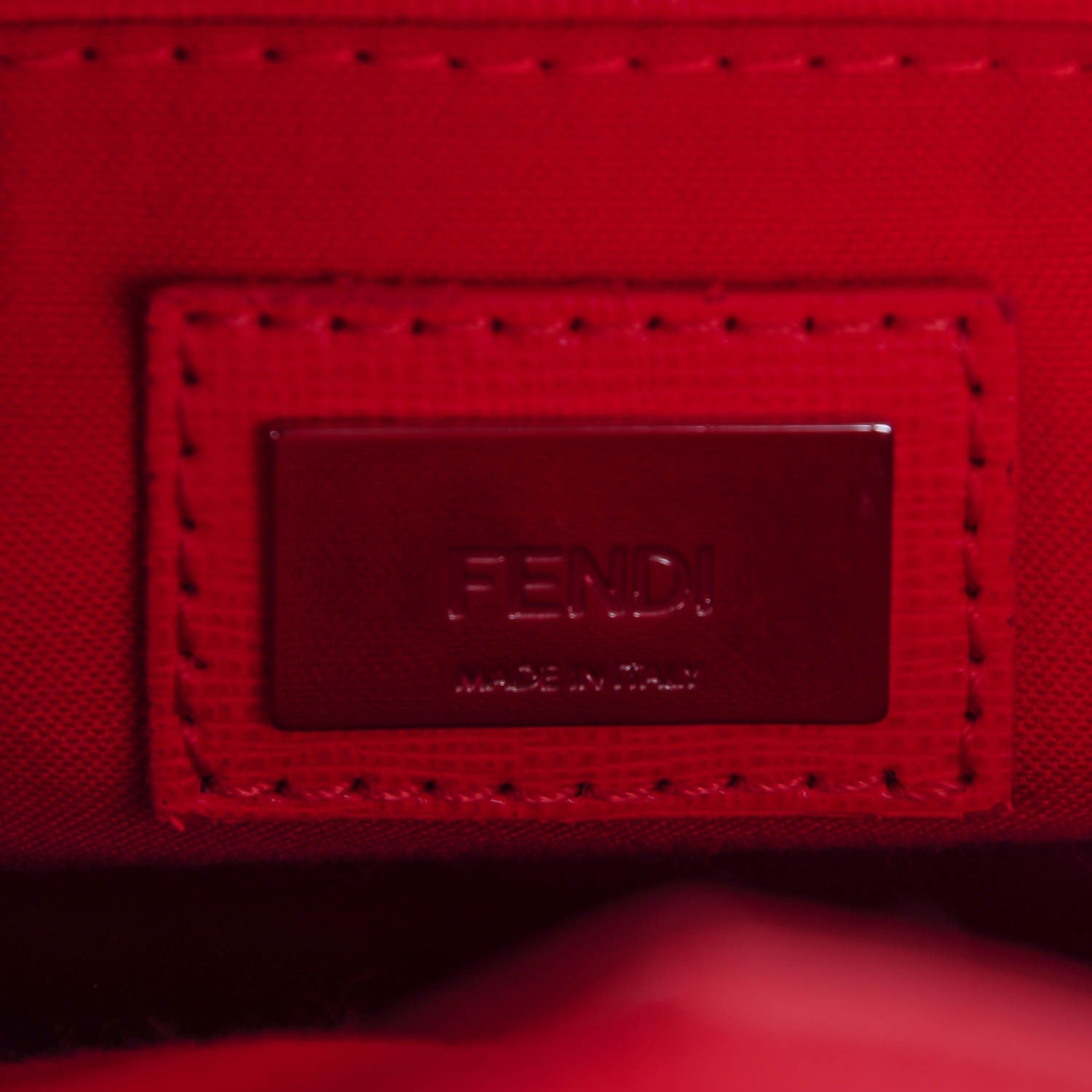 Fendi Vitello Elite Monster Petite 2Jours Tote Blue Royal Papavero Multicolor 7 of 7