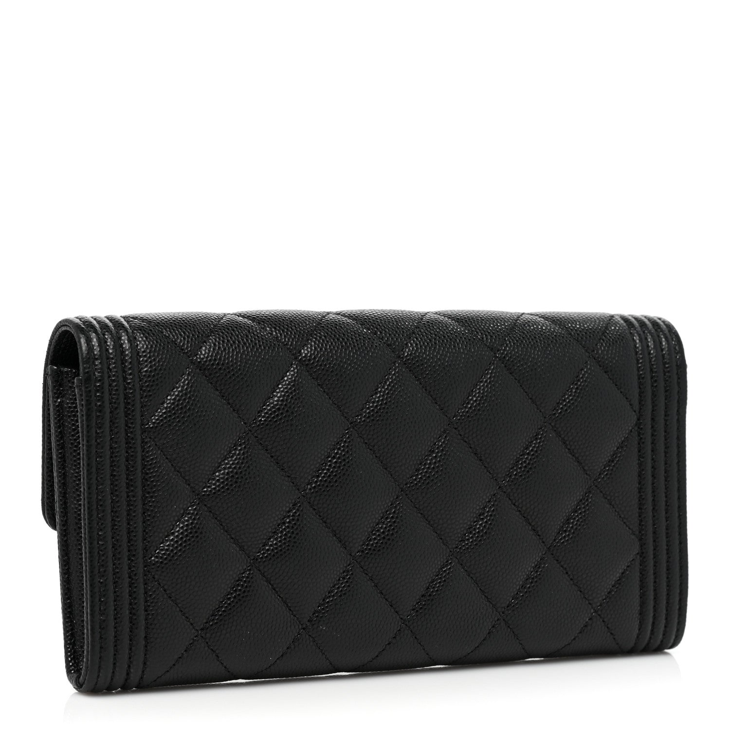 Chanel Caviar Quilted Long Boy Flap Wallet Black 2 of 14
