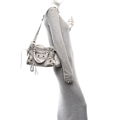 Balenciaga Agneau Arena Dirty Effect Arena Small Neo Cagole City Handbag Optic White 2 of 11