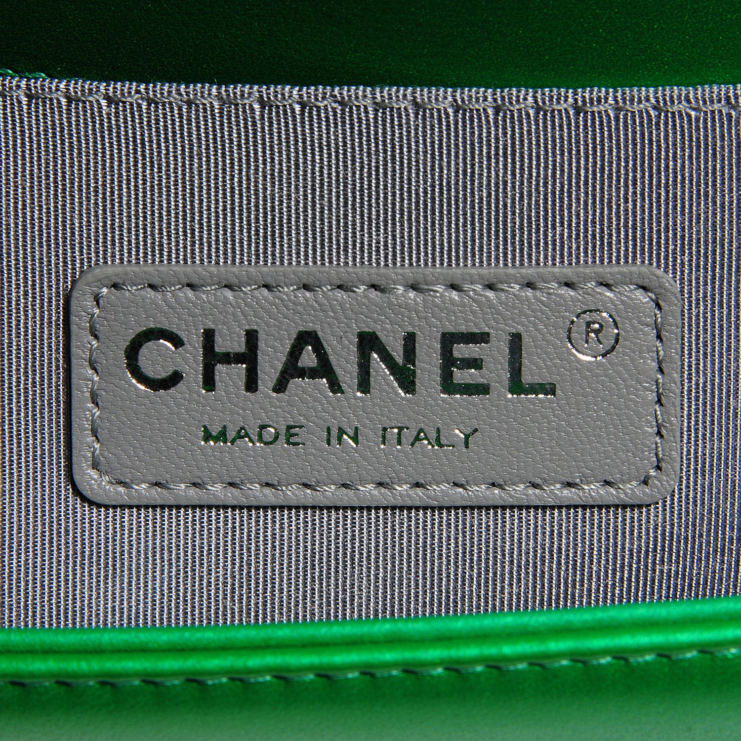 Chanel Metallic Calfskin Quilted Medium Boy Flap Green 7 of 11