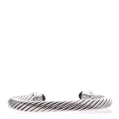 David Yurman Sterling Silver 14K Yellow Gold Black Onyx 7mm Cable Classics Bracelet 3 of 5
