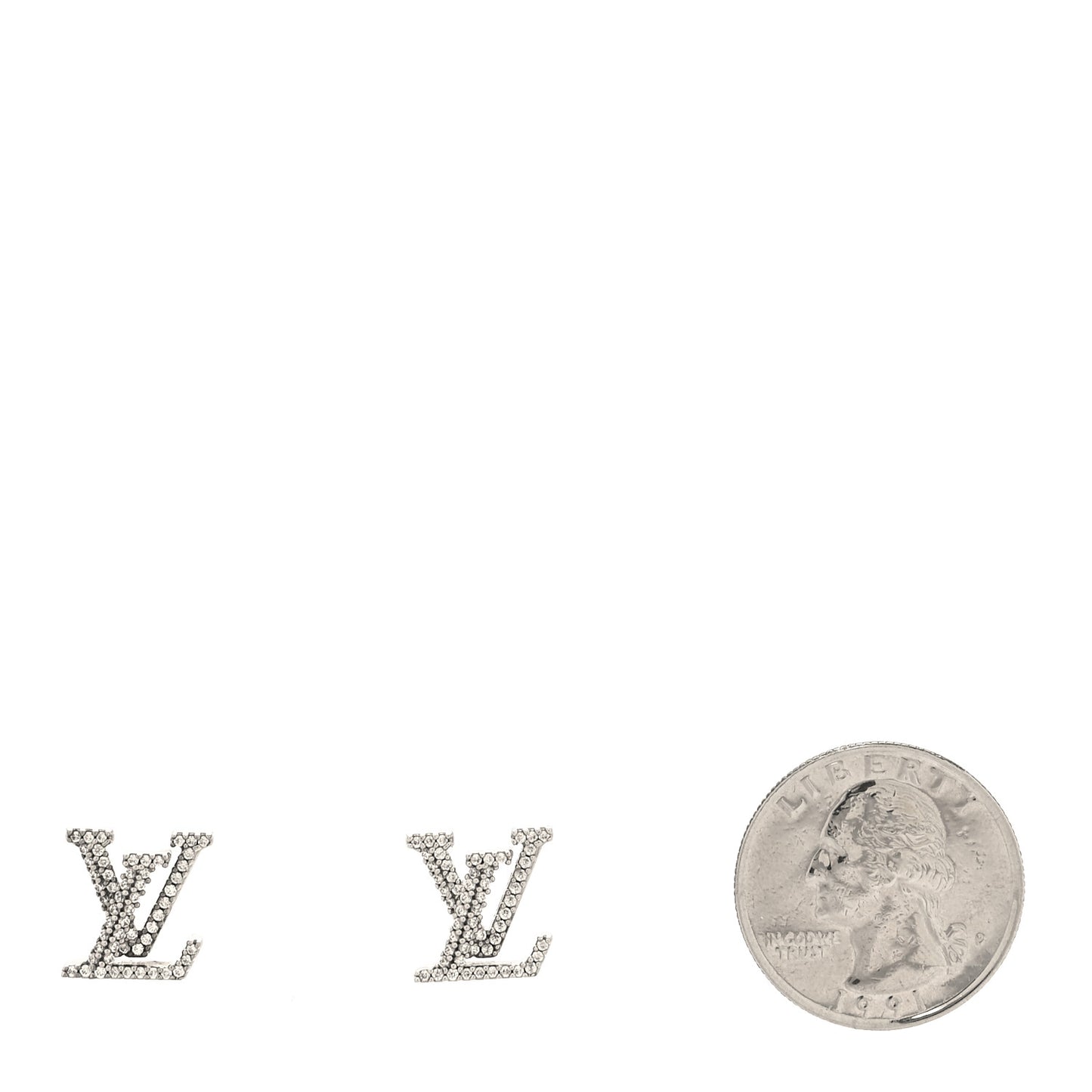 Crystal LV Iconic Earrings Silver