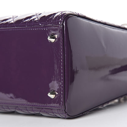 Christian Dior Patent Cannage Medium Lady Dior Purple 10 of 17