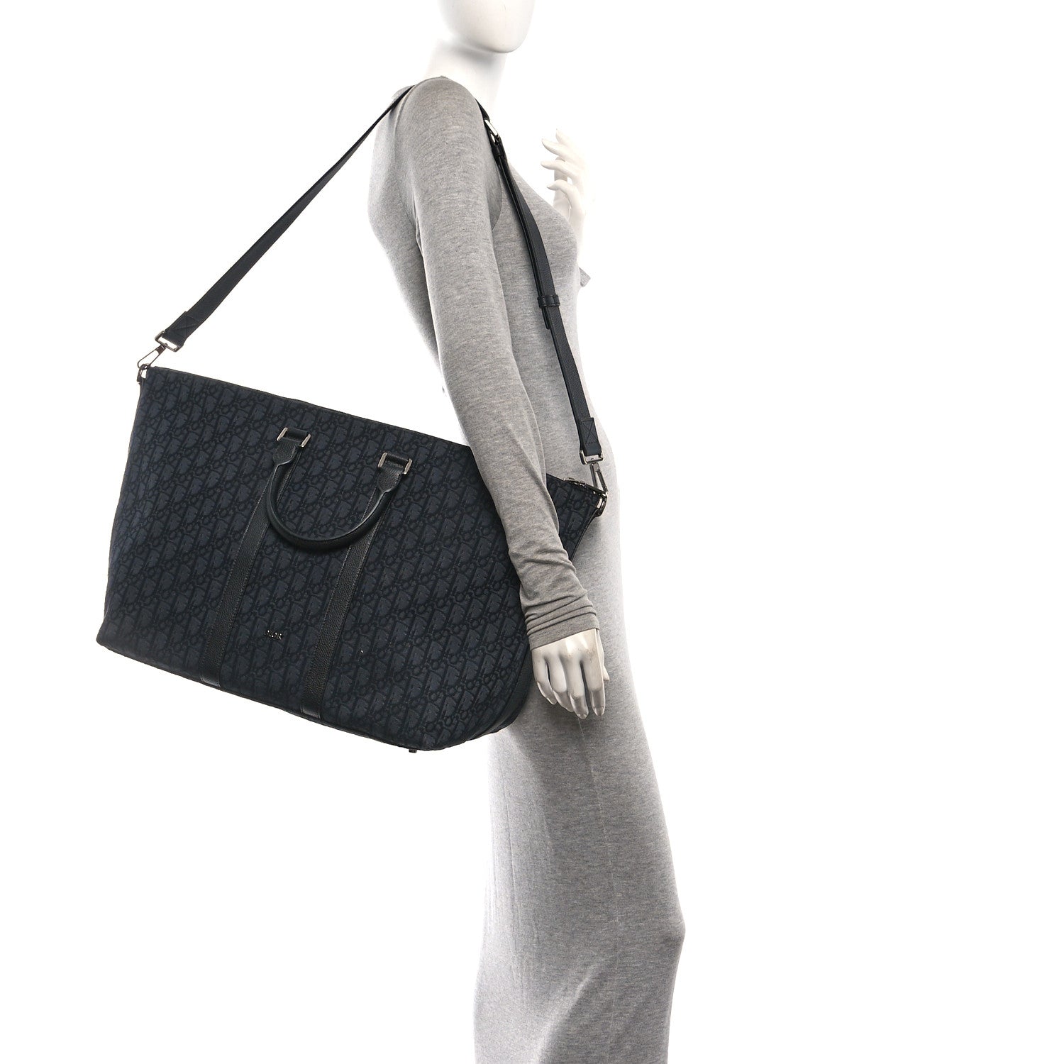 Christian Dior Maxi Oblique Jacquard Weekender 40 Black 2 of 10