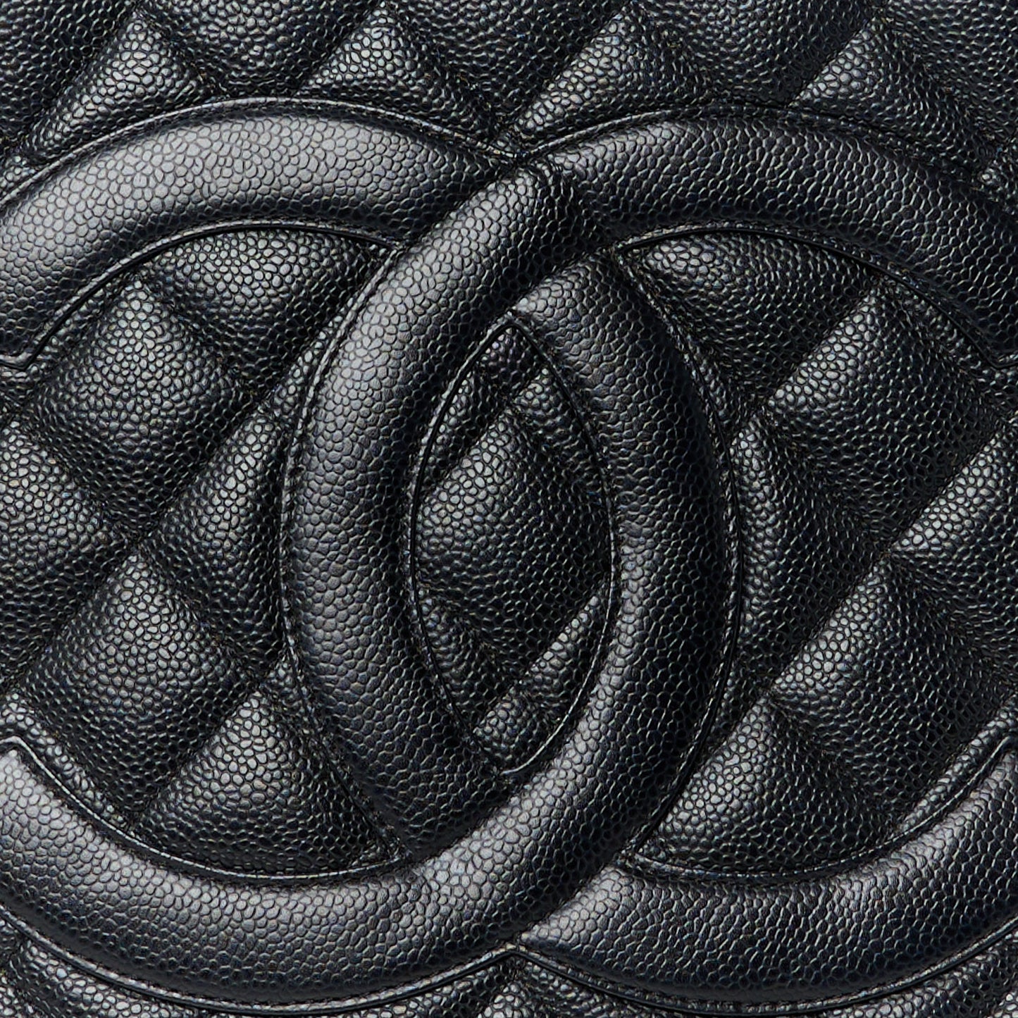 Caviar Quilted Medallion Tote Black