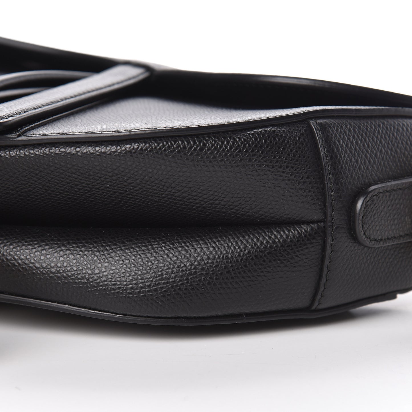 Grained Calfskin Saddle Bag Black