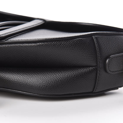 Christian Dior Grained Calfskin Saddle Bag Black 12 of 14