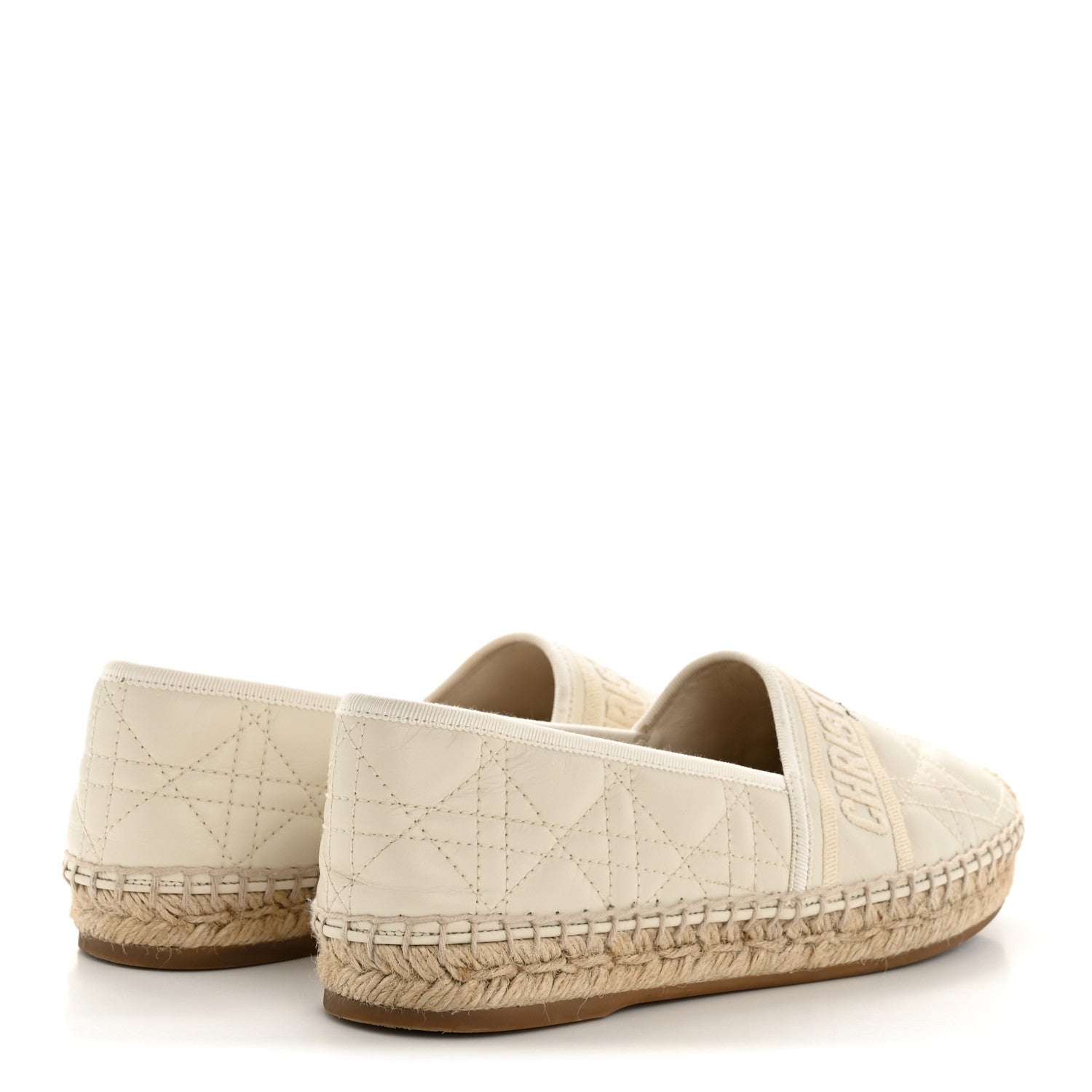 Christian Dior Calfskin Cannage Granville Espadrilles 38.5 Off White 5 of 11