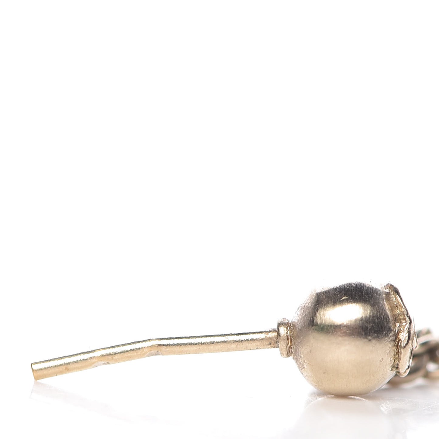 Medallion Clover CC Drop Earrings Light Gold