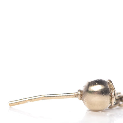 Chanel Medallion Clover CC Drop Earrings Light Gold 6 of 7