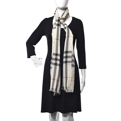 Burberry Wool Silk Gauze Giant Check Lightweight Scarf 2 of 6