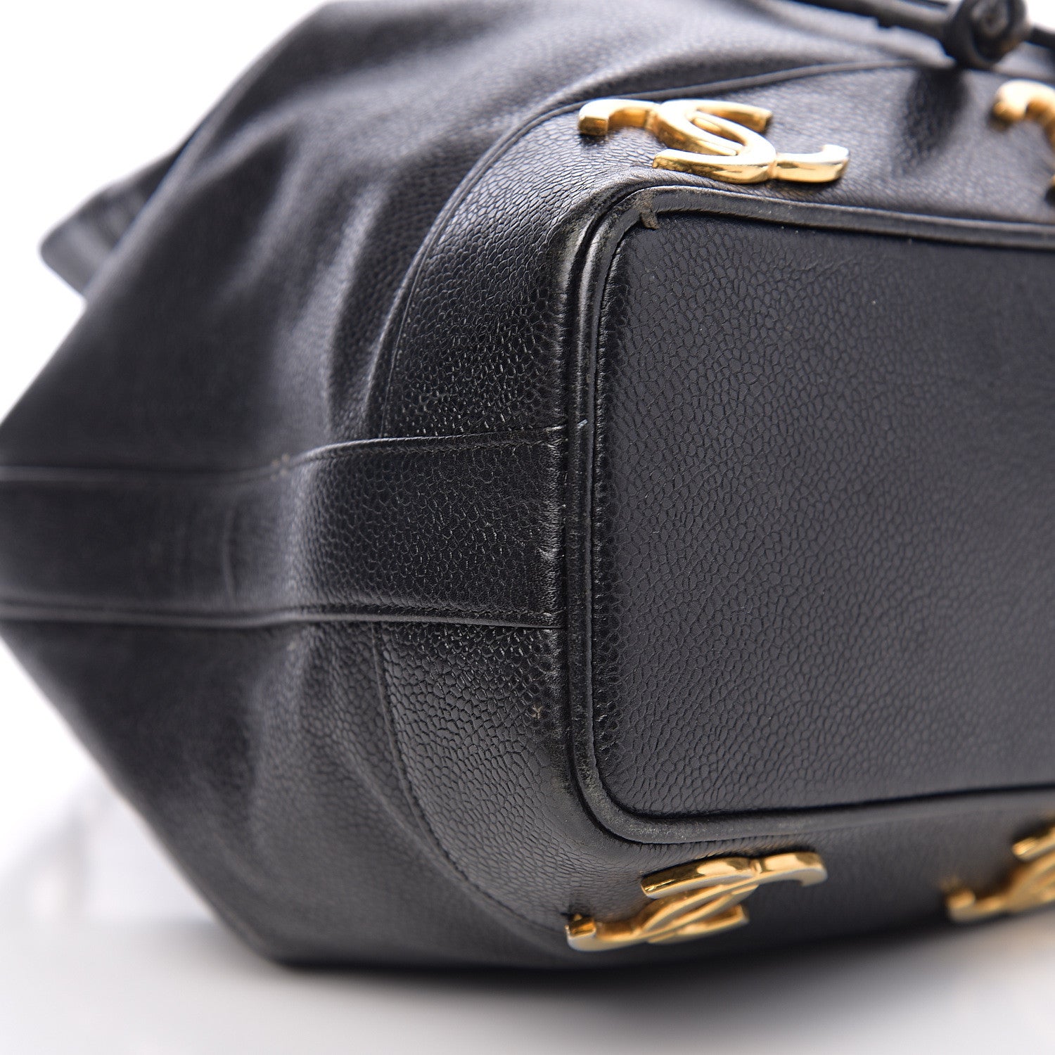 Chanel Caviar CC Drawstring Shoulder Bag Black 7 of 9