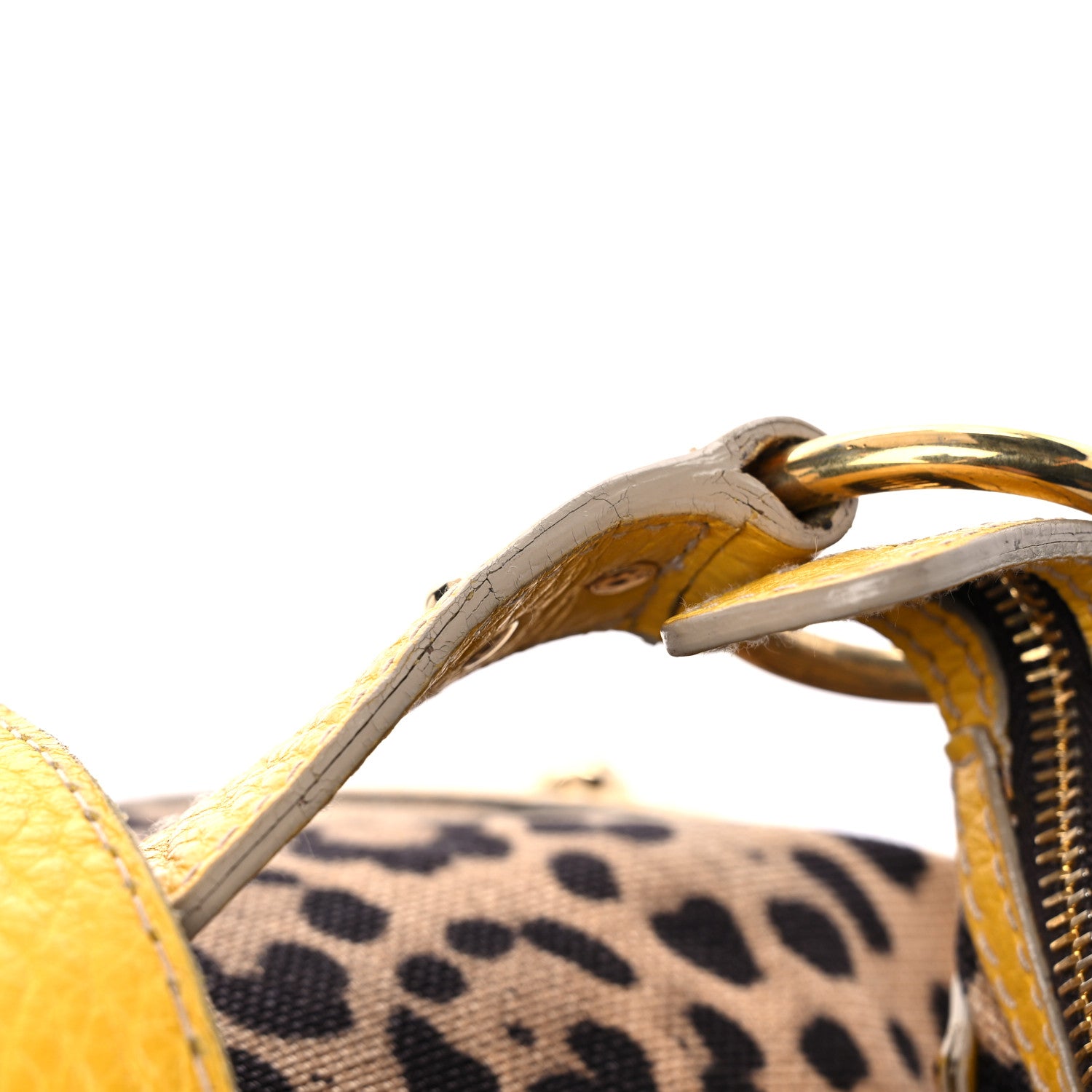 Dolce & Gabbana Calfskin Canvas Leopard Print Animalier Shoulder Bag Yellow 22 of 23