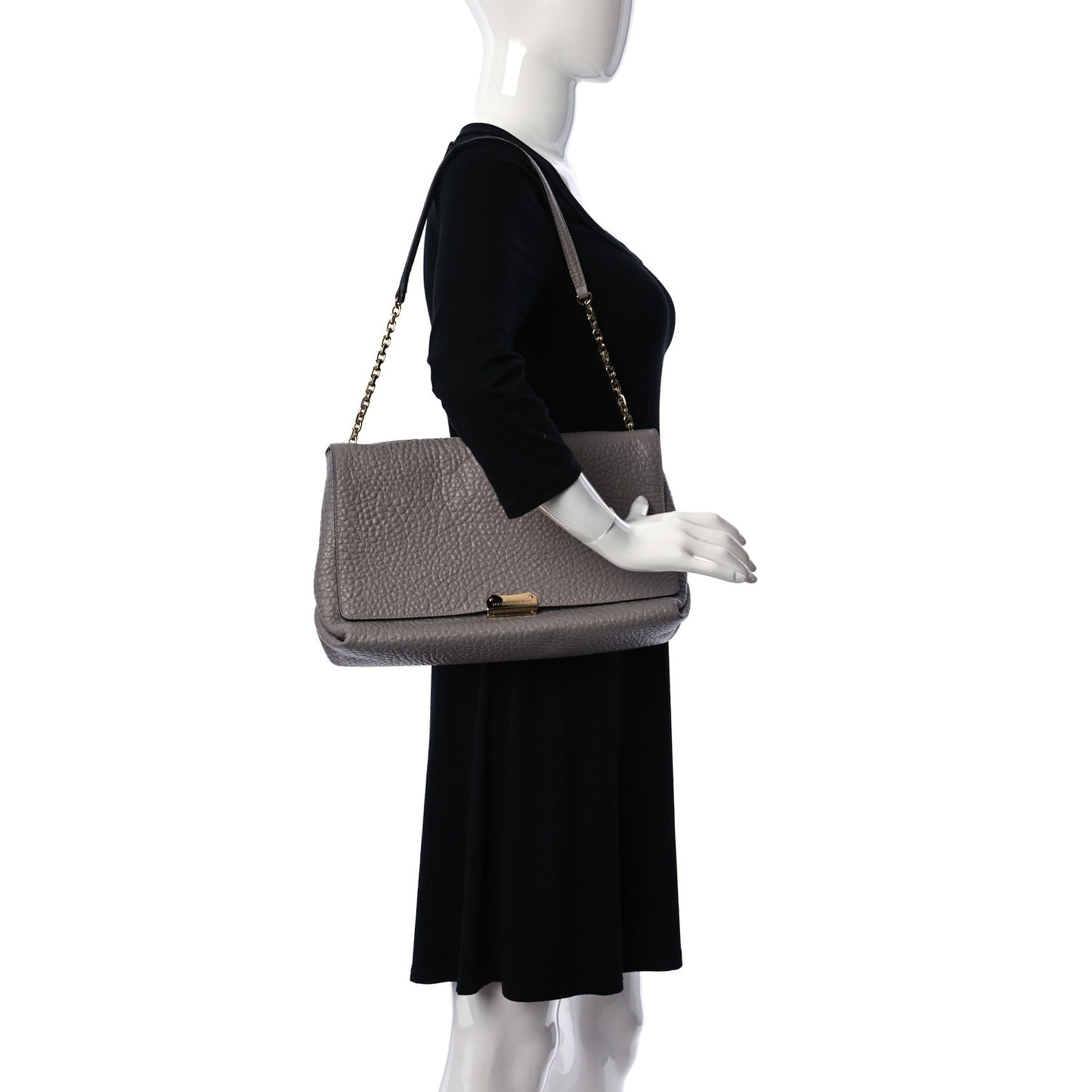 Signature Grain Medium Mildenhall Crossbody Bag Pale Grey