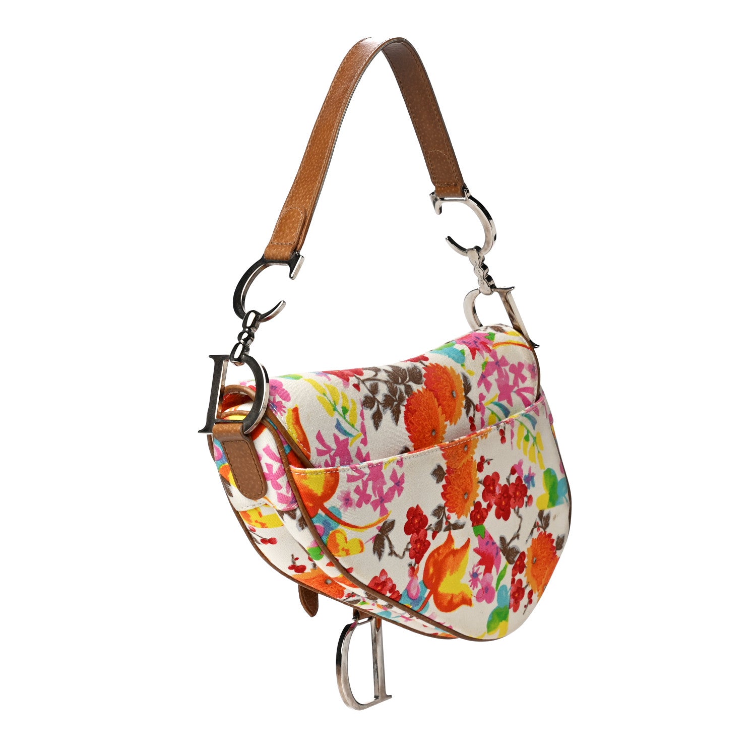 Christian Dior Canvas Floral Saddle Bag 6 of 18
