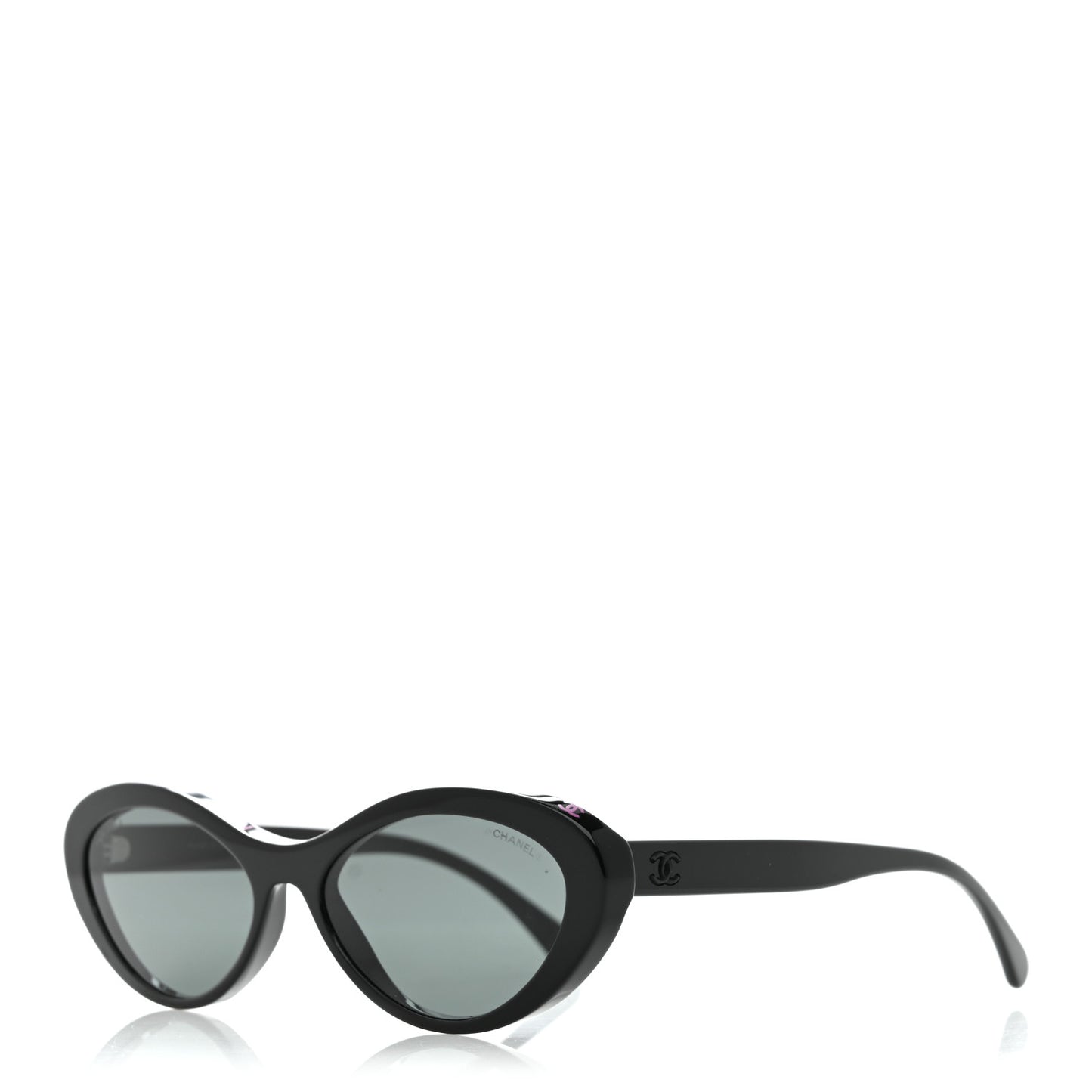 Acetate Oval Sunglasses 5416 Black Pink