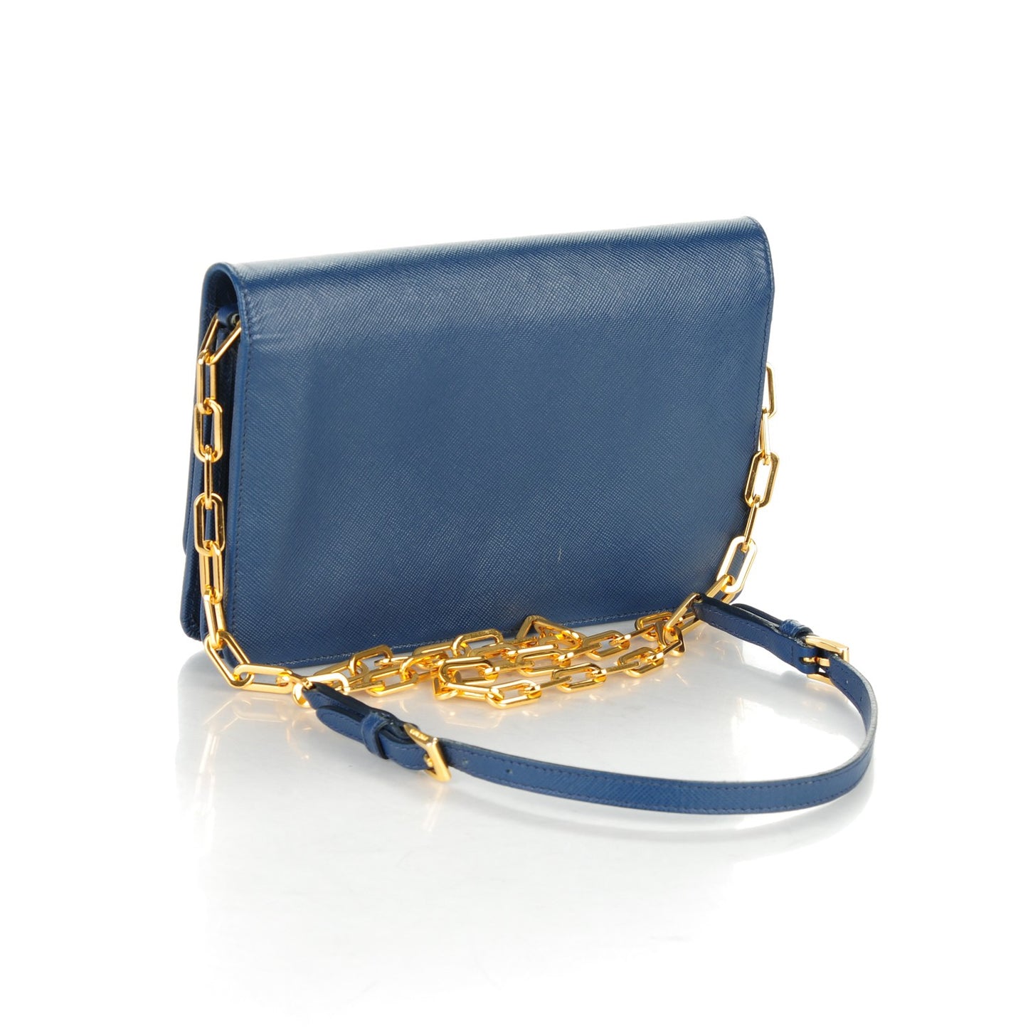 Saffiano Metal Chain Wallet Bleuette