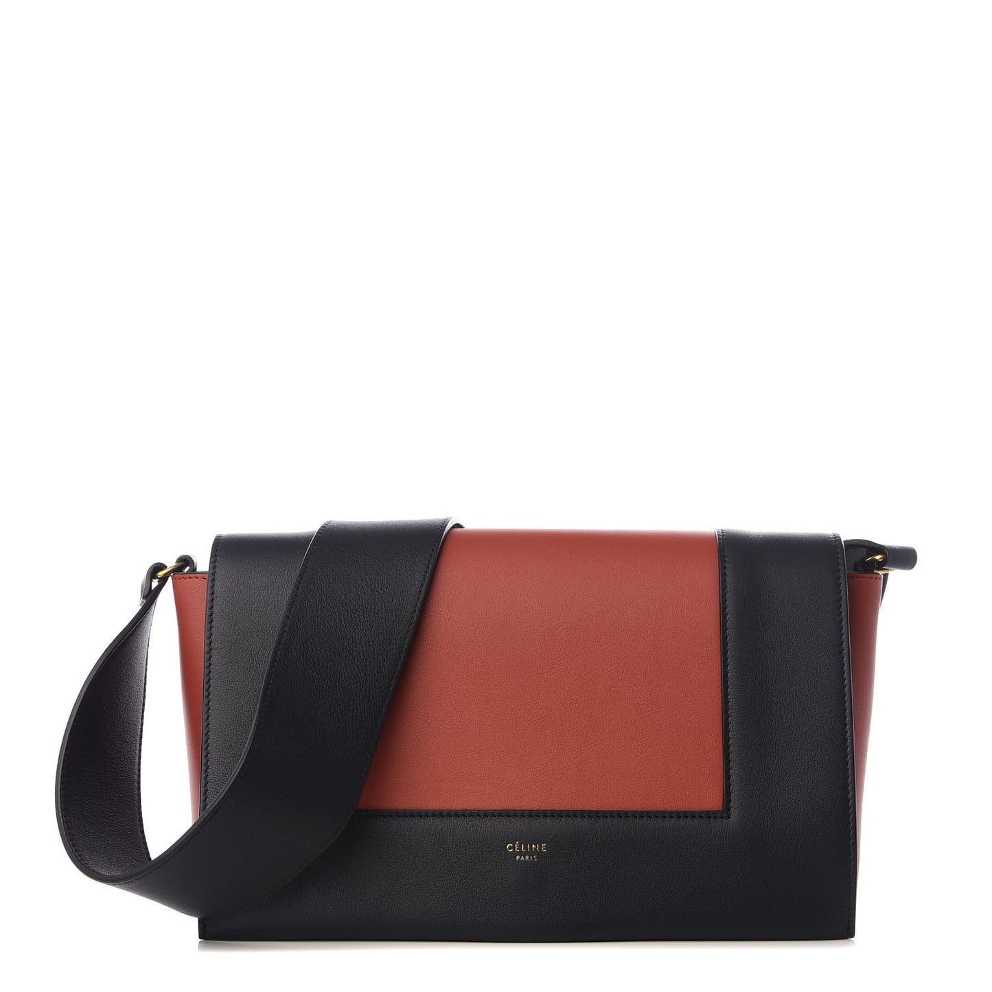Shiny Smooth Calfskin Medium Frame Shoulder Bag Dark Navy Claycourt