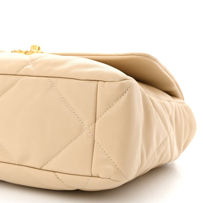 Chanel Lambskin Quilted Large Chanel 19 Flap Beige 10 of 11