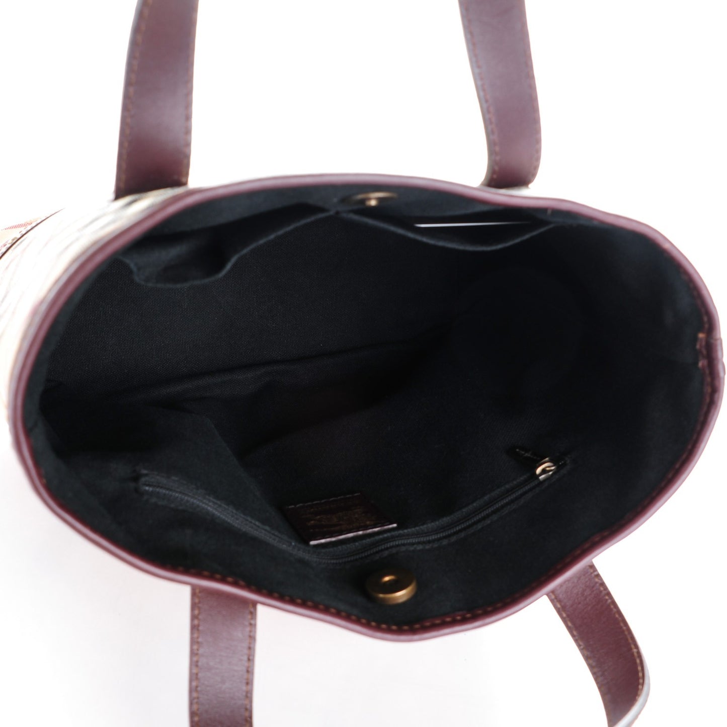 Haymarket Check Studded Tote Chocolate