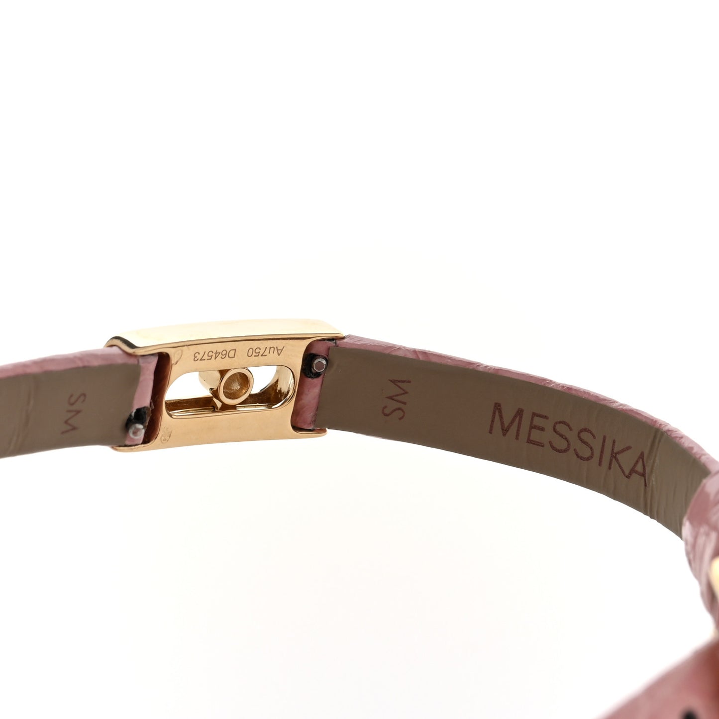 18K Yellow Gold Crocodile Diamond My Move Bracelet Light Pink