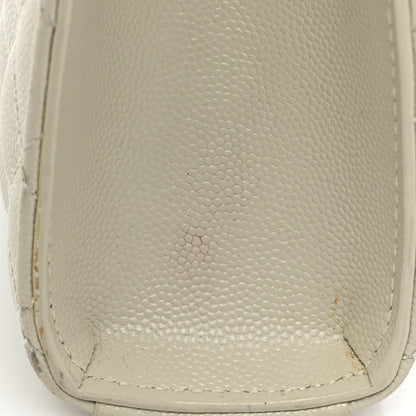 Saint Laurent Grain De Poudre Textured Mixed Matelasse Medium Triquilt Monogram Satchel Crema Soft 13 of 17