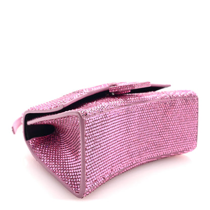 Balenciaga Strass Suede Hourglass Top Handle Bag XS Pink 4 of 9