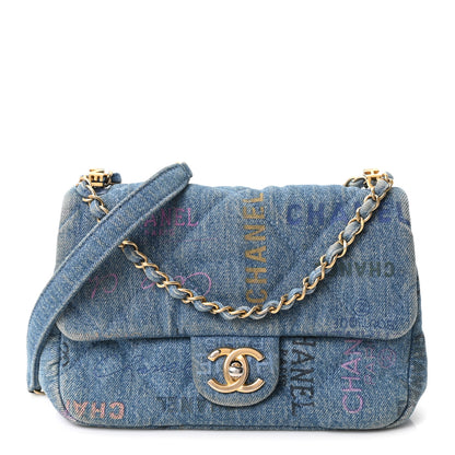 Chanel Denim Quilted Mini Denim Mood Rectangular Flap Blue Multicolor 1 of 10