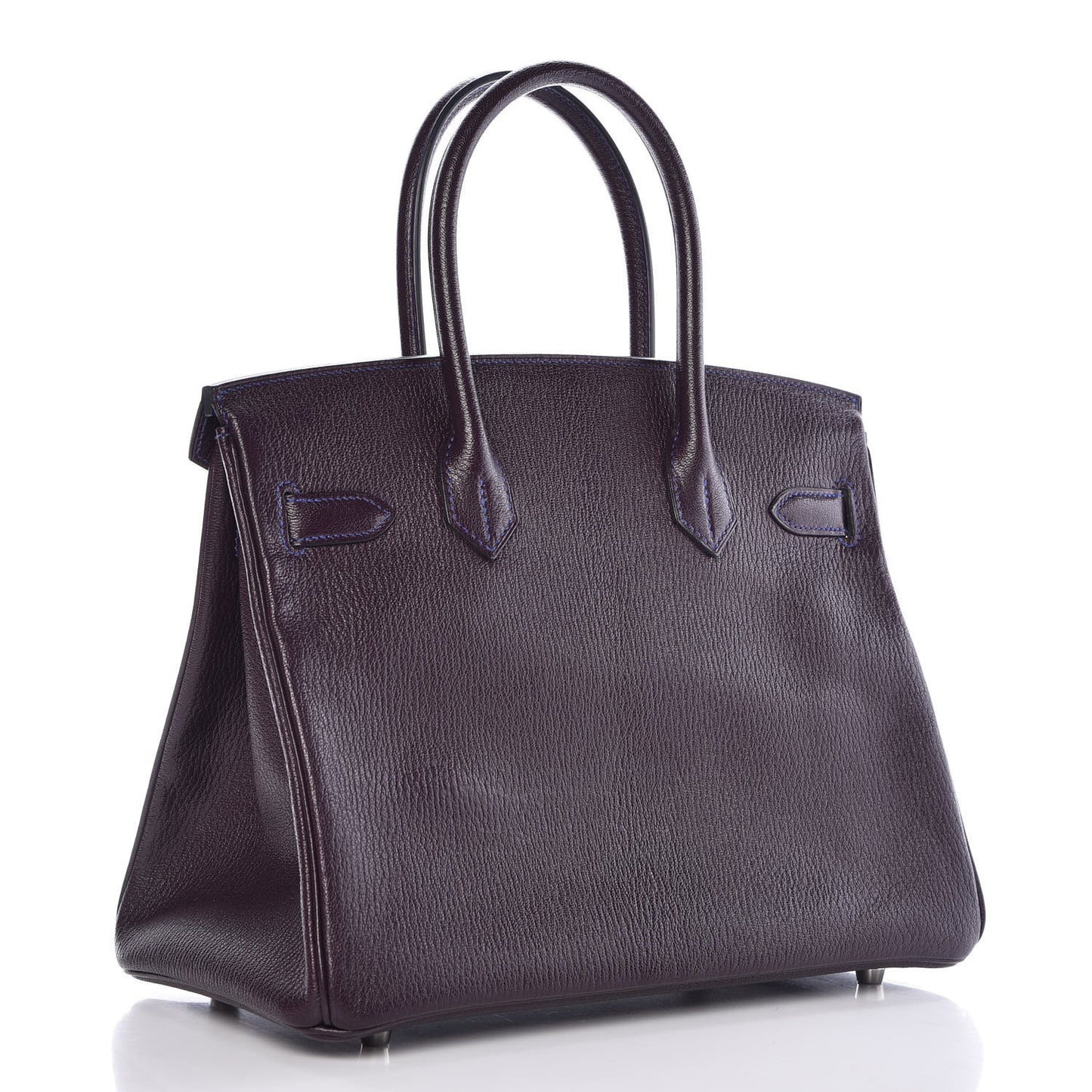 Chevre Mysore Bi-Color Horseshoe Birkin 30 Raisin Bleu Electrique